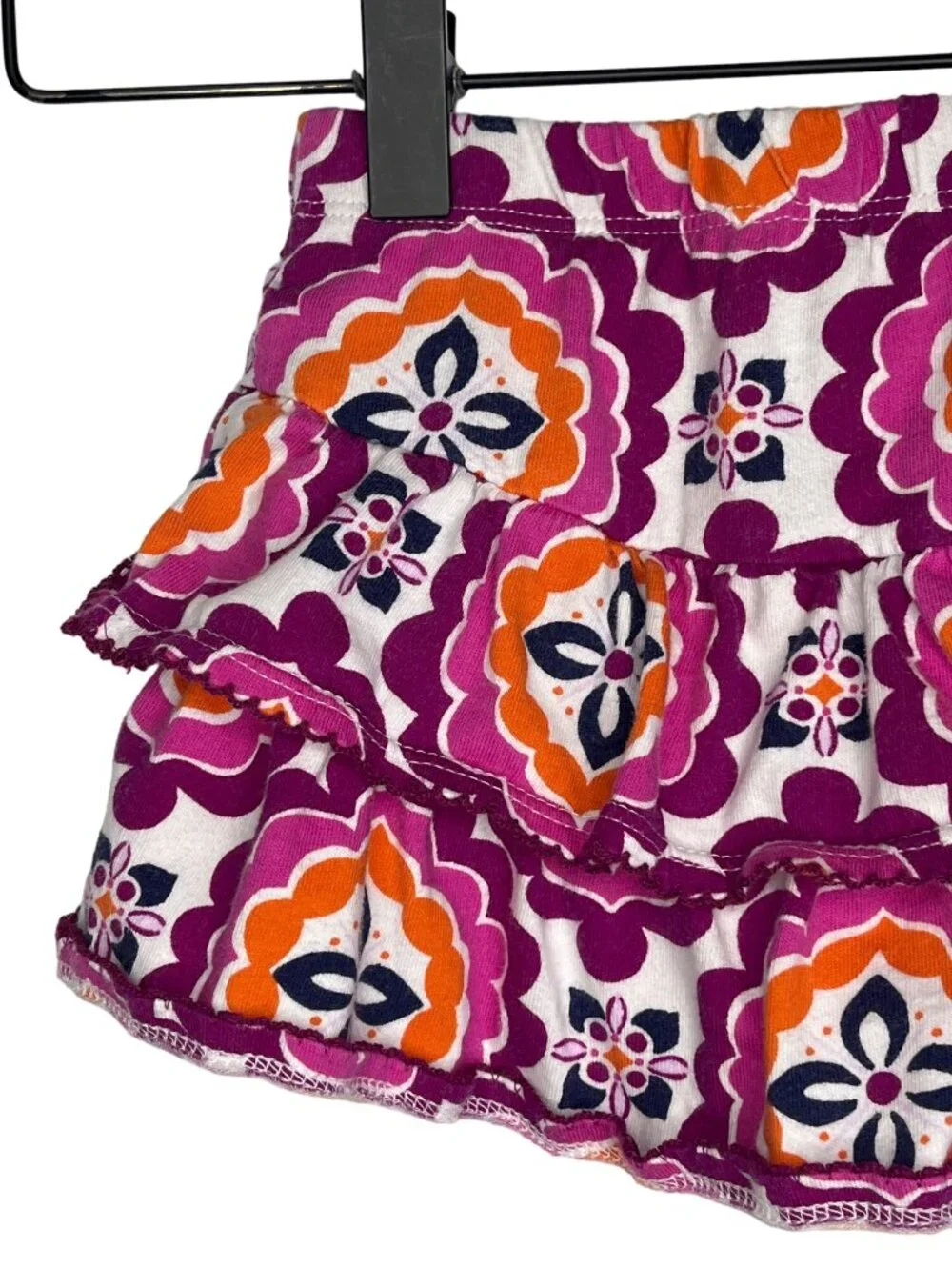 Gymboree Girls 12-18 Months Tiered Ruffle Skirt Purple Pink Boho Floral